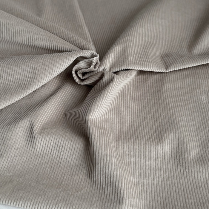 Velours à côtes coton organique coloris beige  - 1