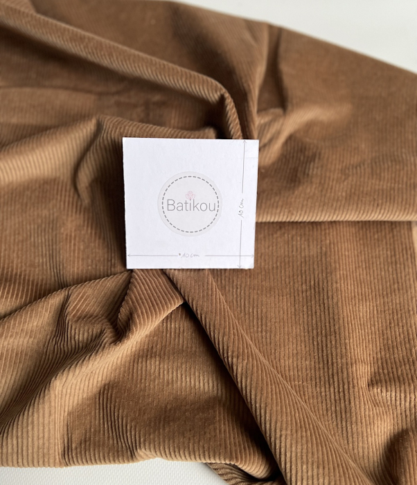 Velours à côtes coton organique coloris noix
