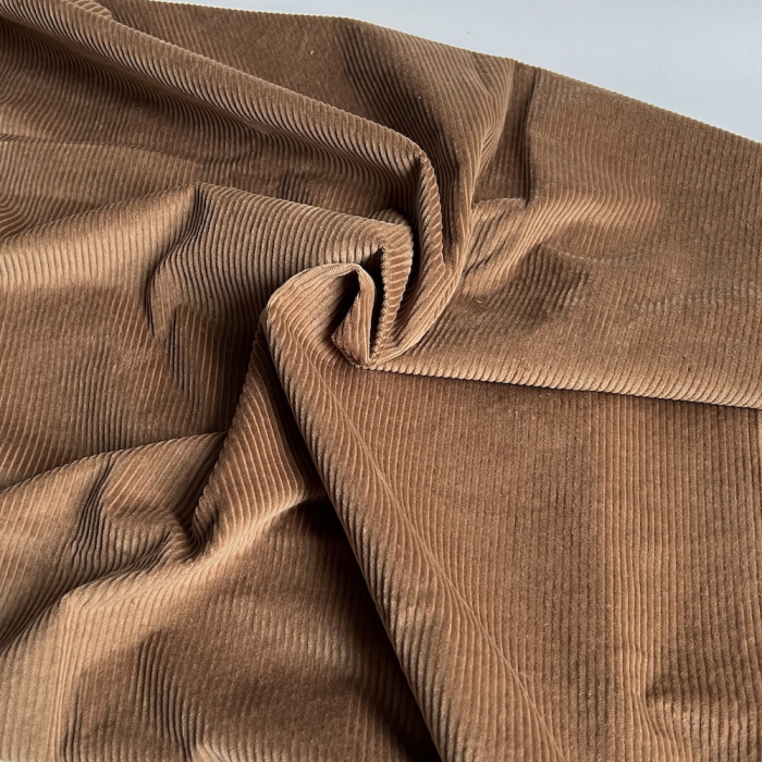 Velours à côtes coton organique coloris noix