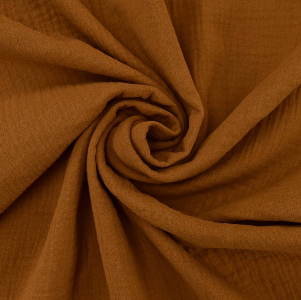 Double gaze de coton BIO unie écureuil