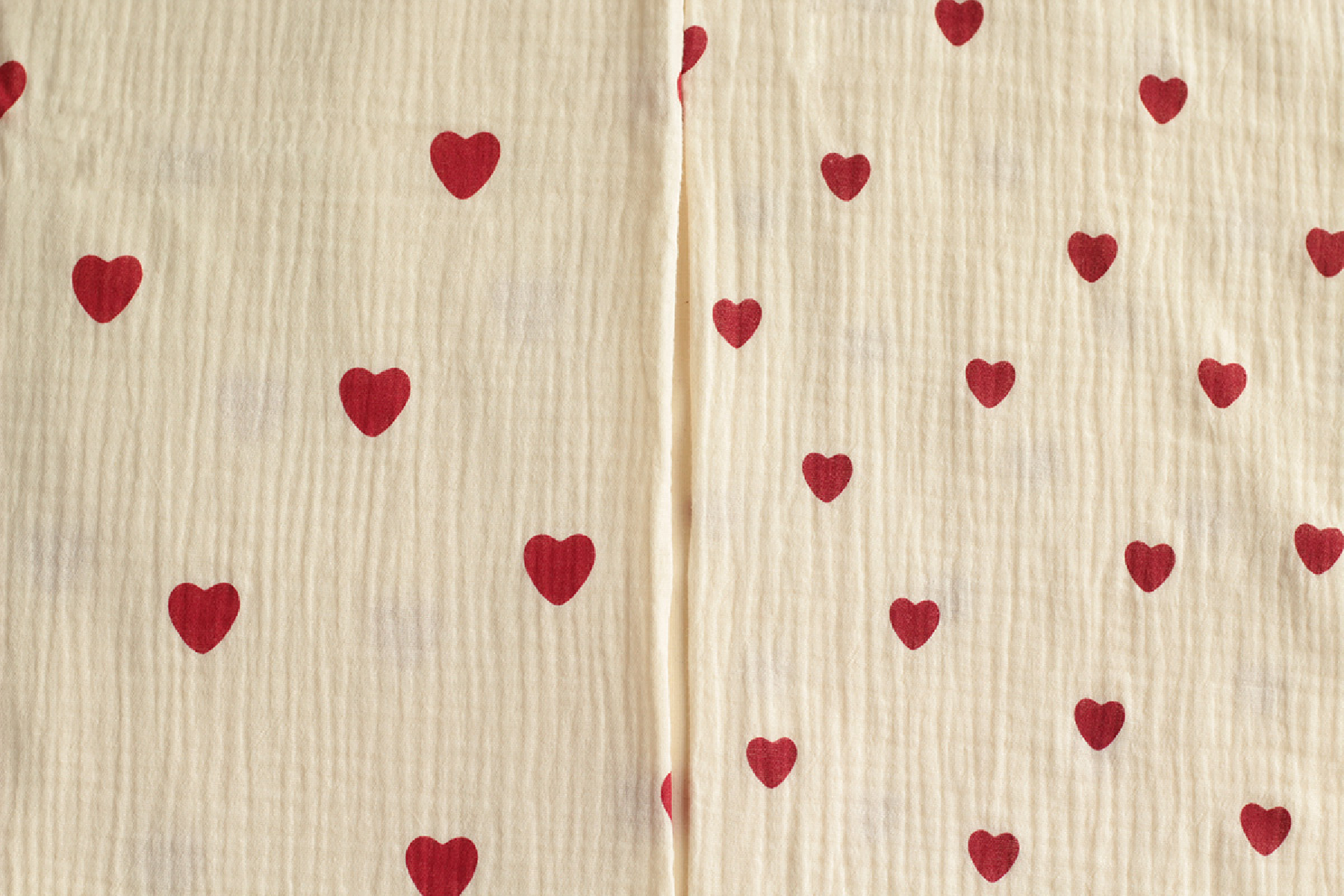 copy of Manou - Double gaze de coton BIO exclusif écru à motif coeurs