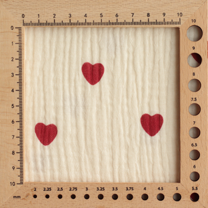 copy of Manou - Double gaze de coton BIO exclusif écru à motif coeurs