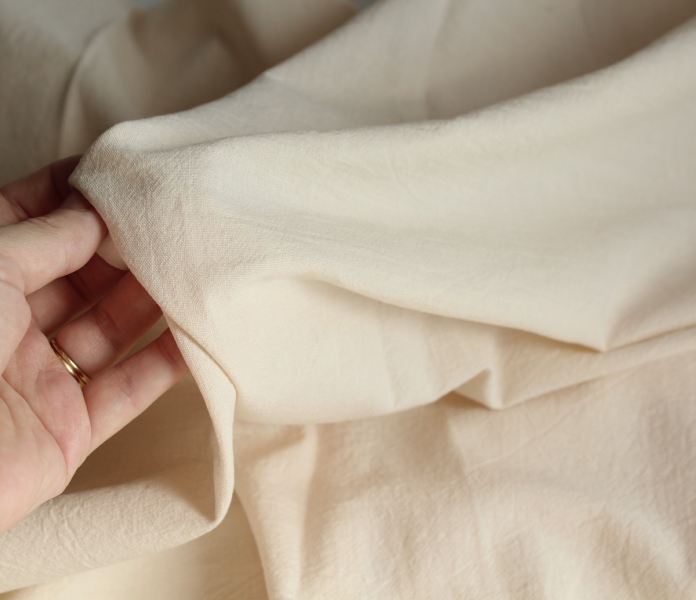 Coton lavé bio coloris vanille Qualité Oeko-tex - 1 2