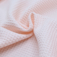 Coton BIO nid d'abeille coloris rose poudré