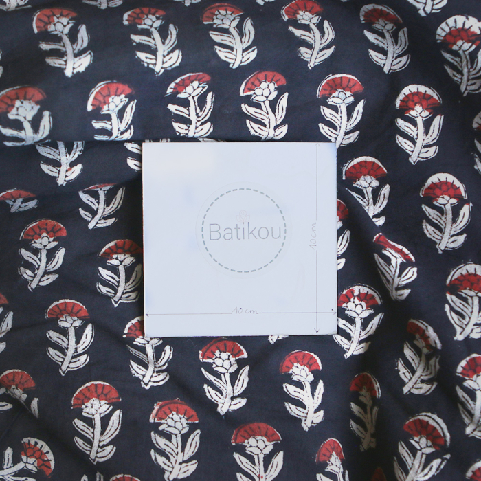 Saira B - Tissu indien en coton imprimé main Hand Block Artisanal