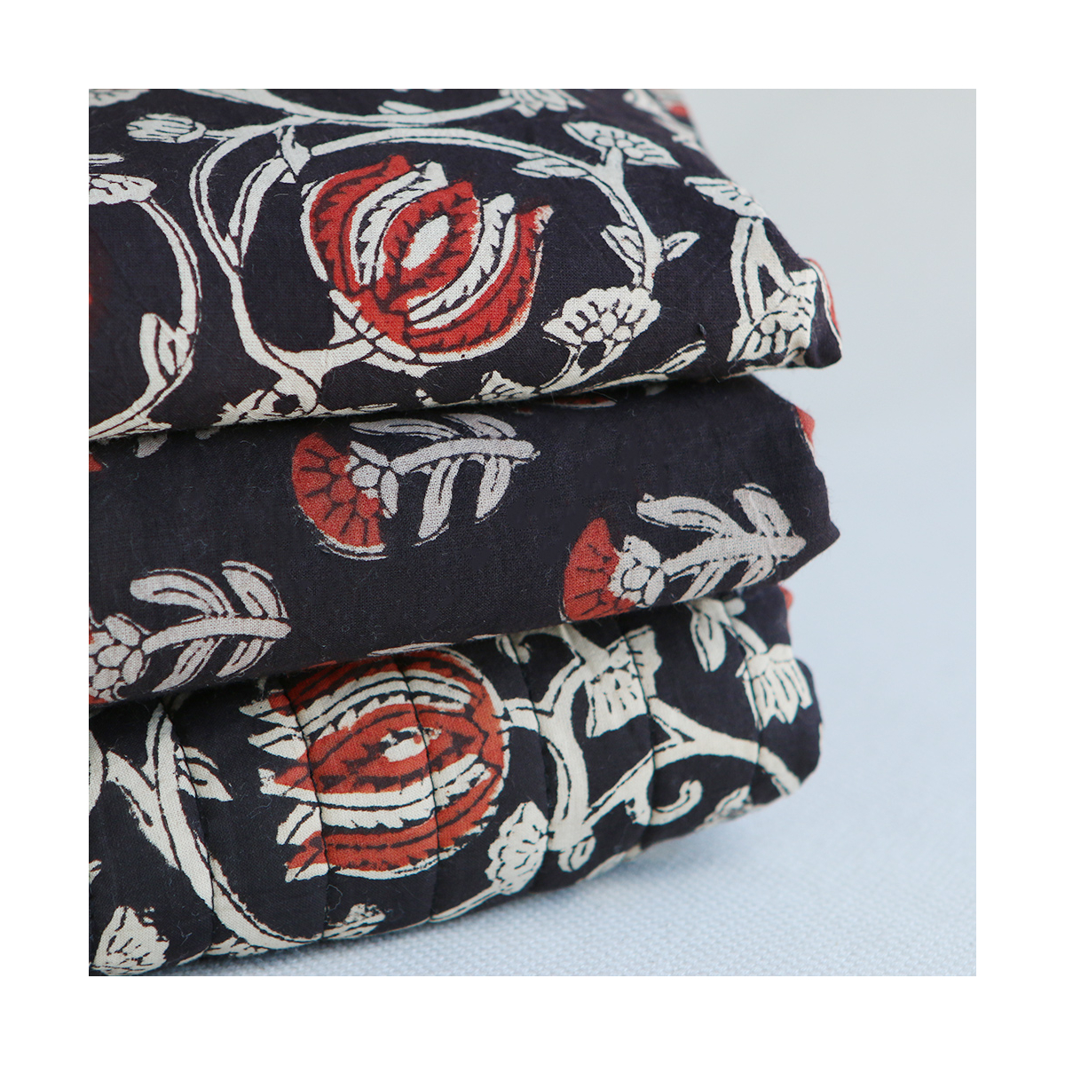 Saira B - Tissu indien en coton imprimé main Hand Block Artisanal