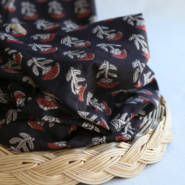 Saira B - Tissu indien en coton imprimé main Hand Block Artisanal