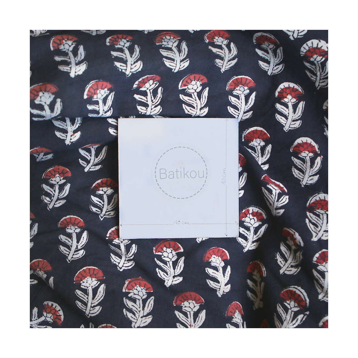 Saira B - Tissu indien en coton imprimé main Hand Block Artisanal