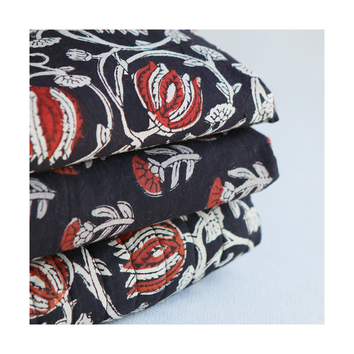 Saira B - Tissu indien en coton imprimé main Hand Block Artisanal