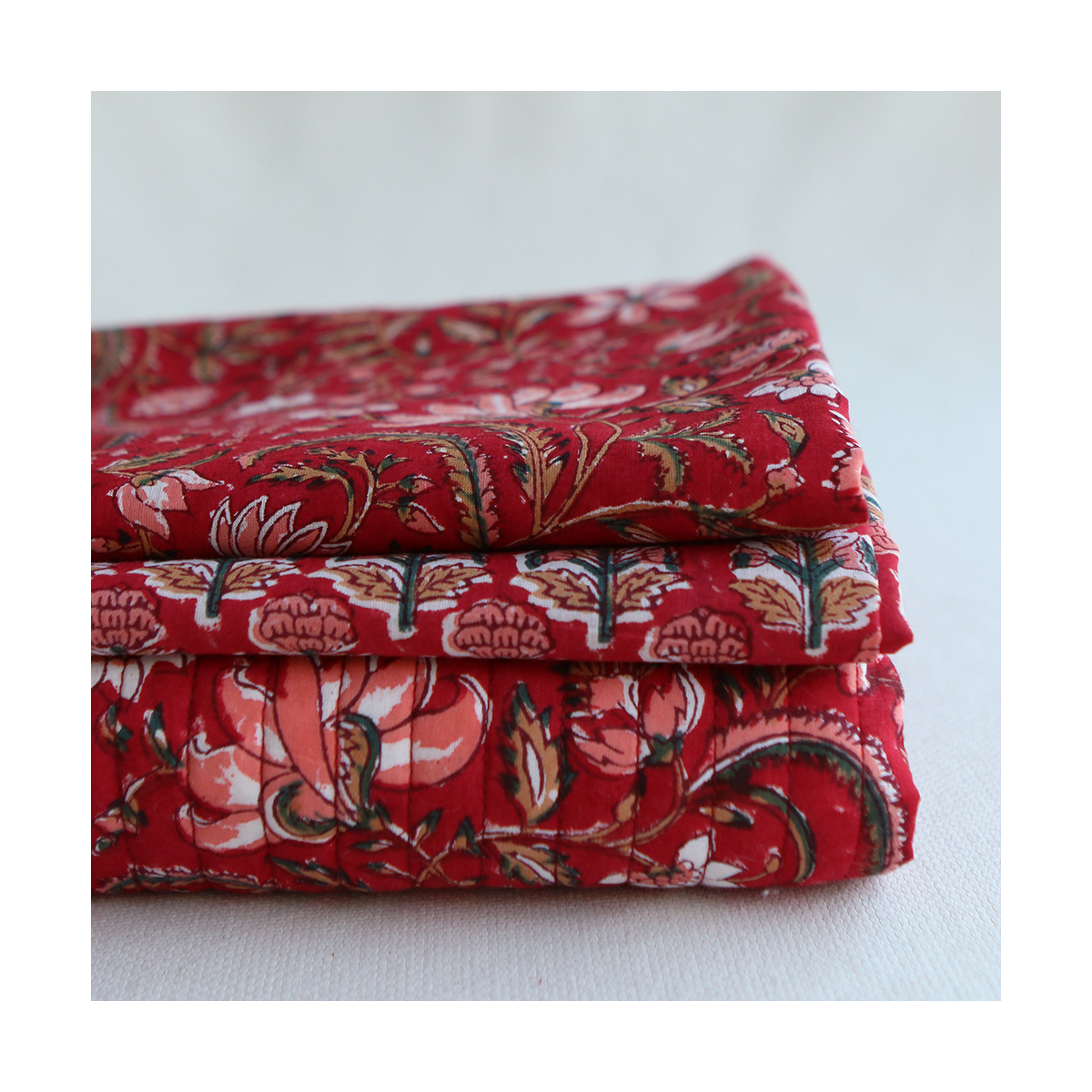 Chandra B - Tissu indien en coton imprimé main Hand Block Artisanal