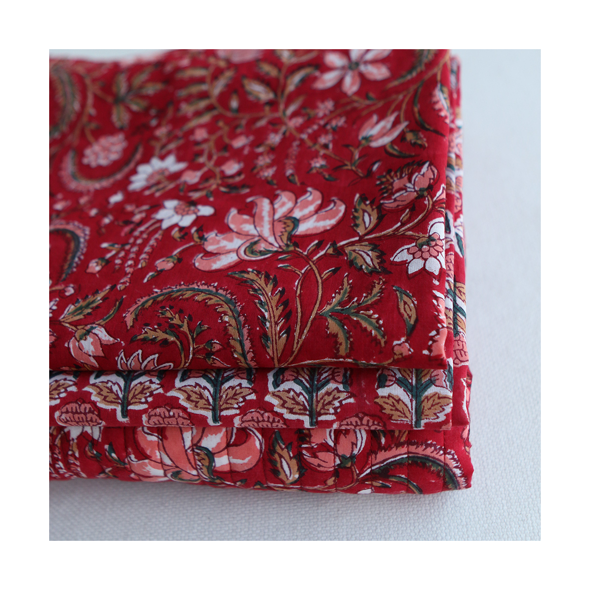 Chandra B - Tissu indien en coton imprimé main Hand Block Artisanal