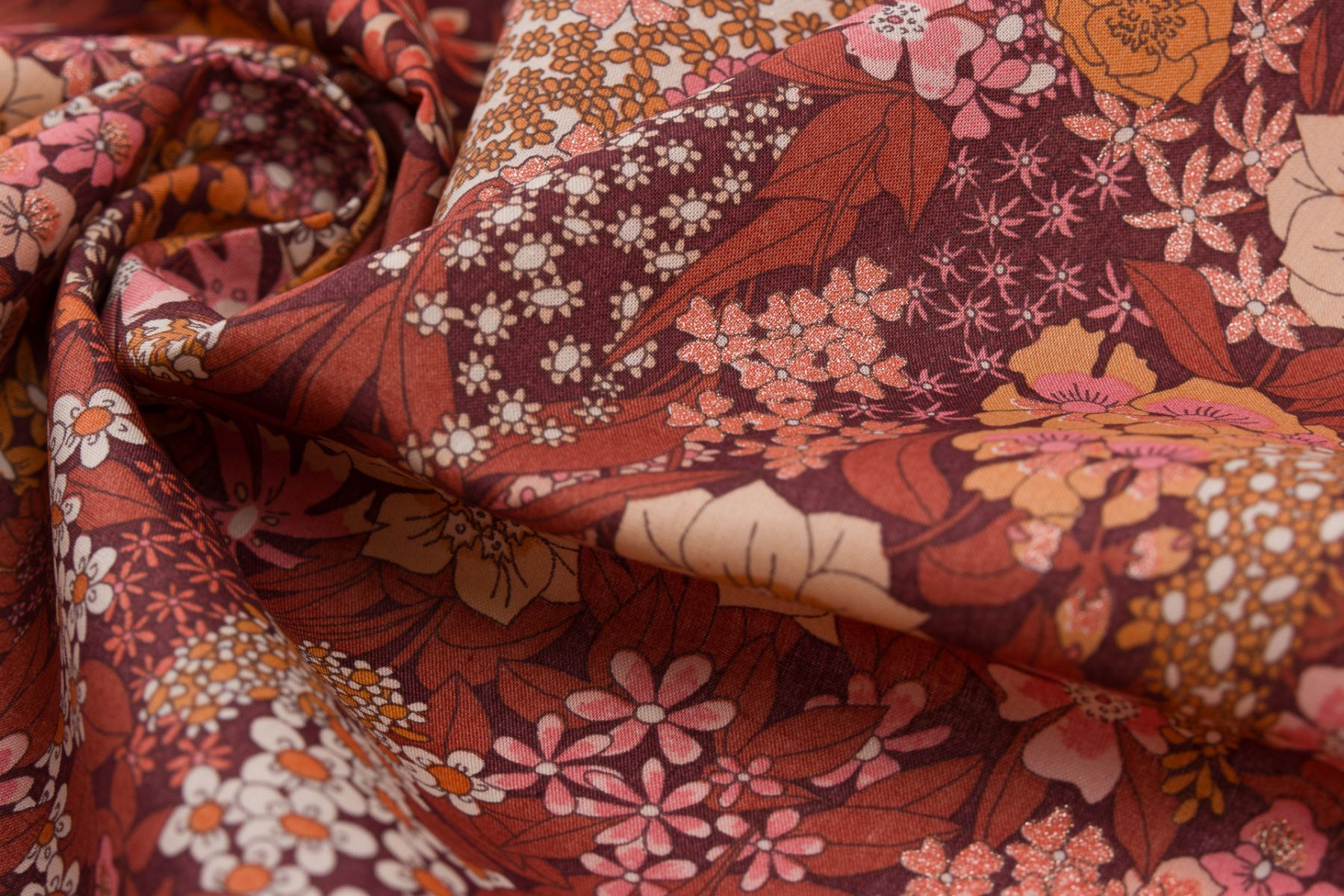 Liberty Tana Lawn® metallic Poppy and daisy