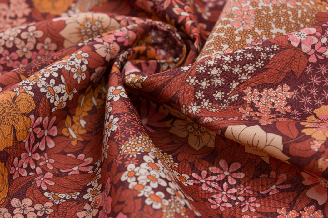 Liberty Tana Lawn® metallic Poppy and daisy