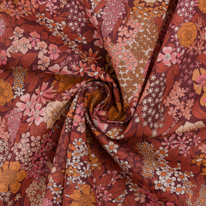 Liberty Tana Lawn® metallic Poppy and daisy
