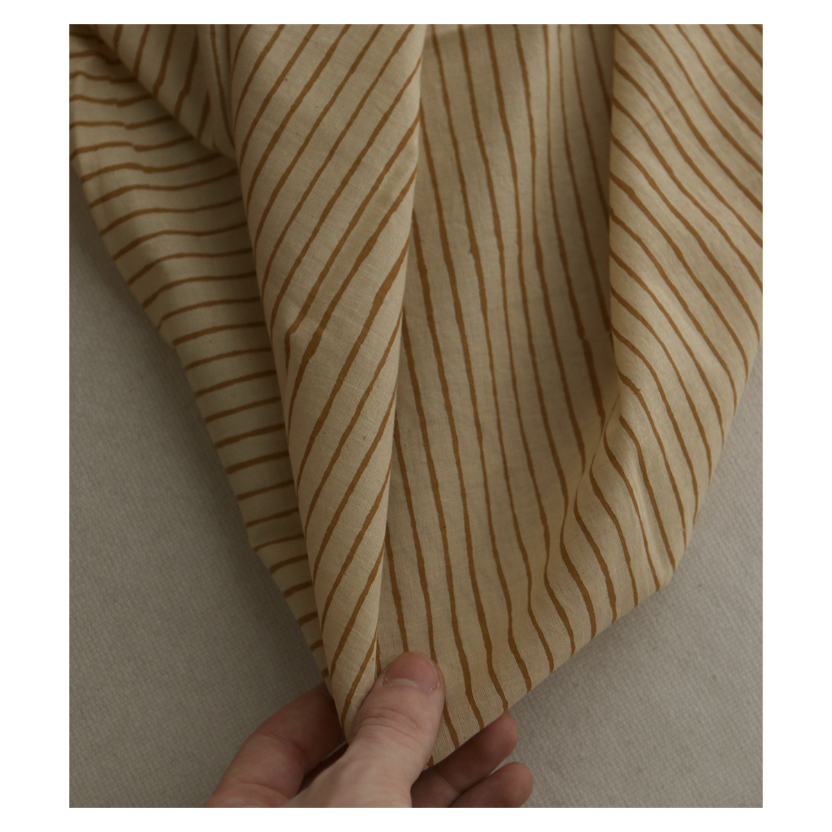 Tissu indien coton hand block traditionnel rayures