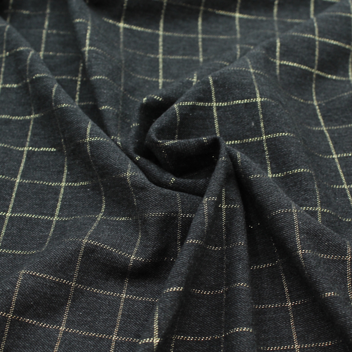 Tissu sergé de coton gratté organique imprimé tartan