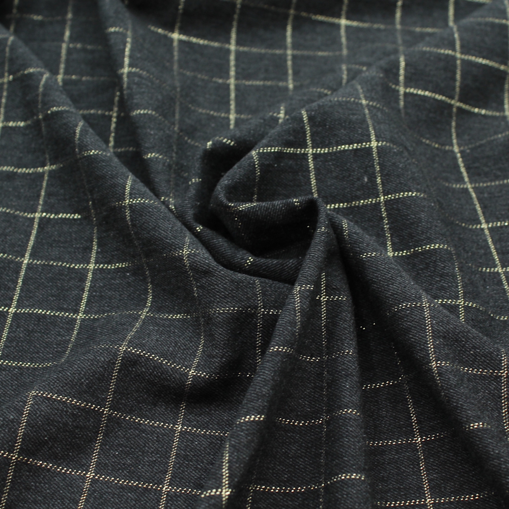 Tissu sergé de coton gratté organique imprimé tartan