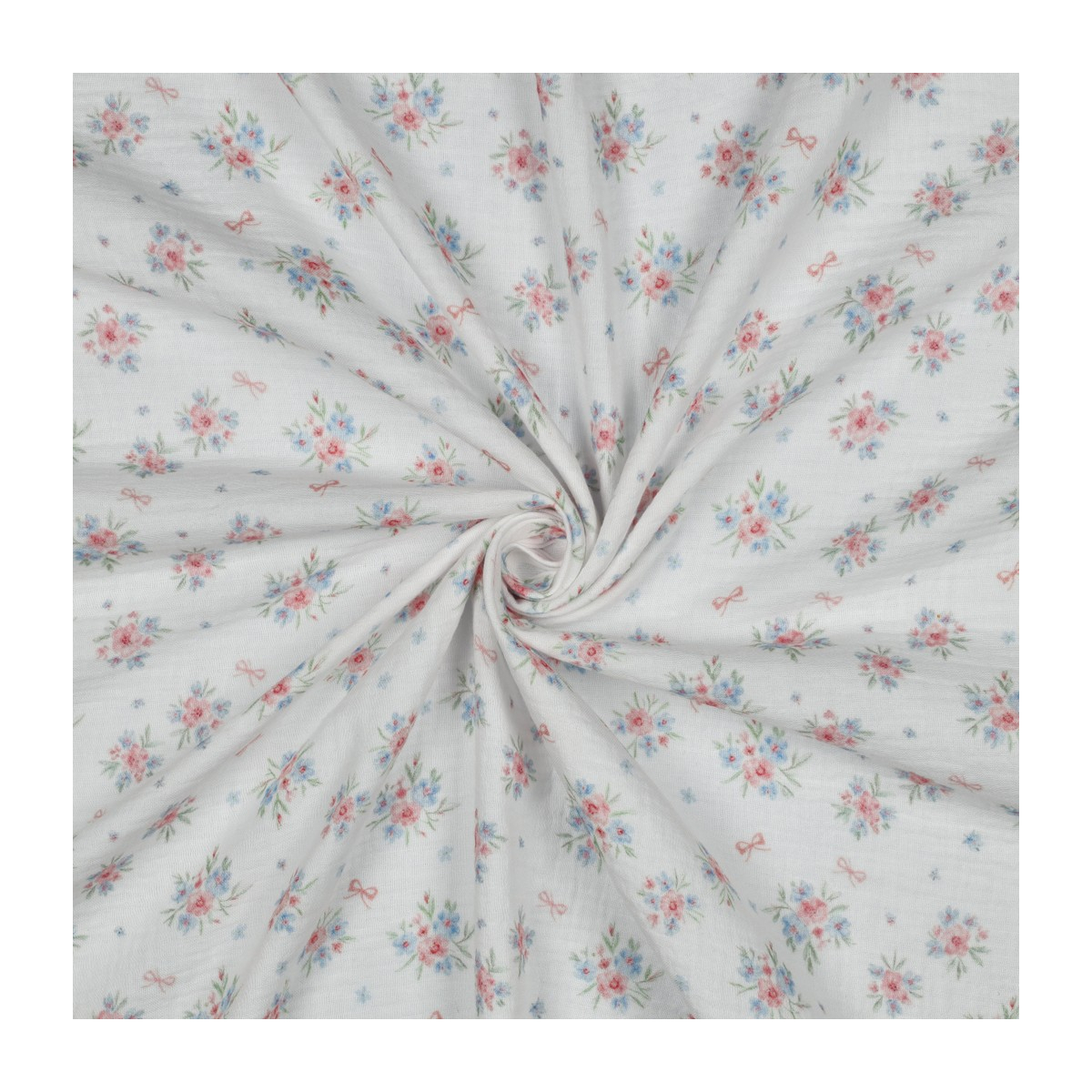 Tissu double gaze coton vendu mètre coupe Zoé coloris fleuri