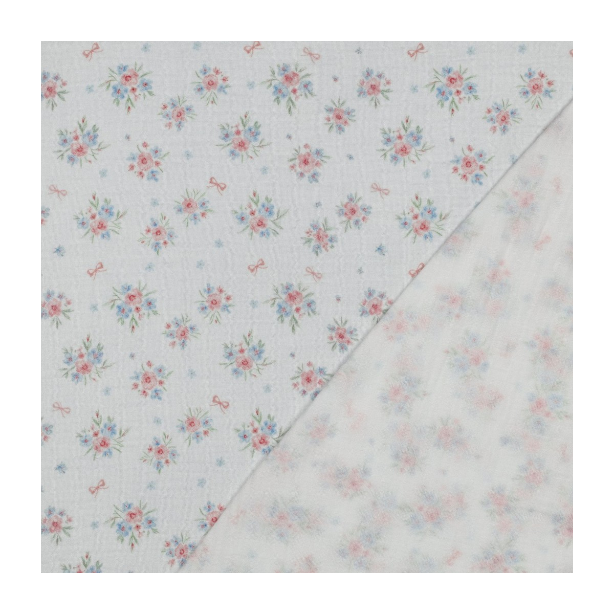 Tissu double gaze coton vendu mètre coupe Zoé coloris fleuri