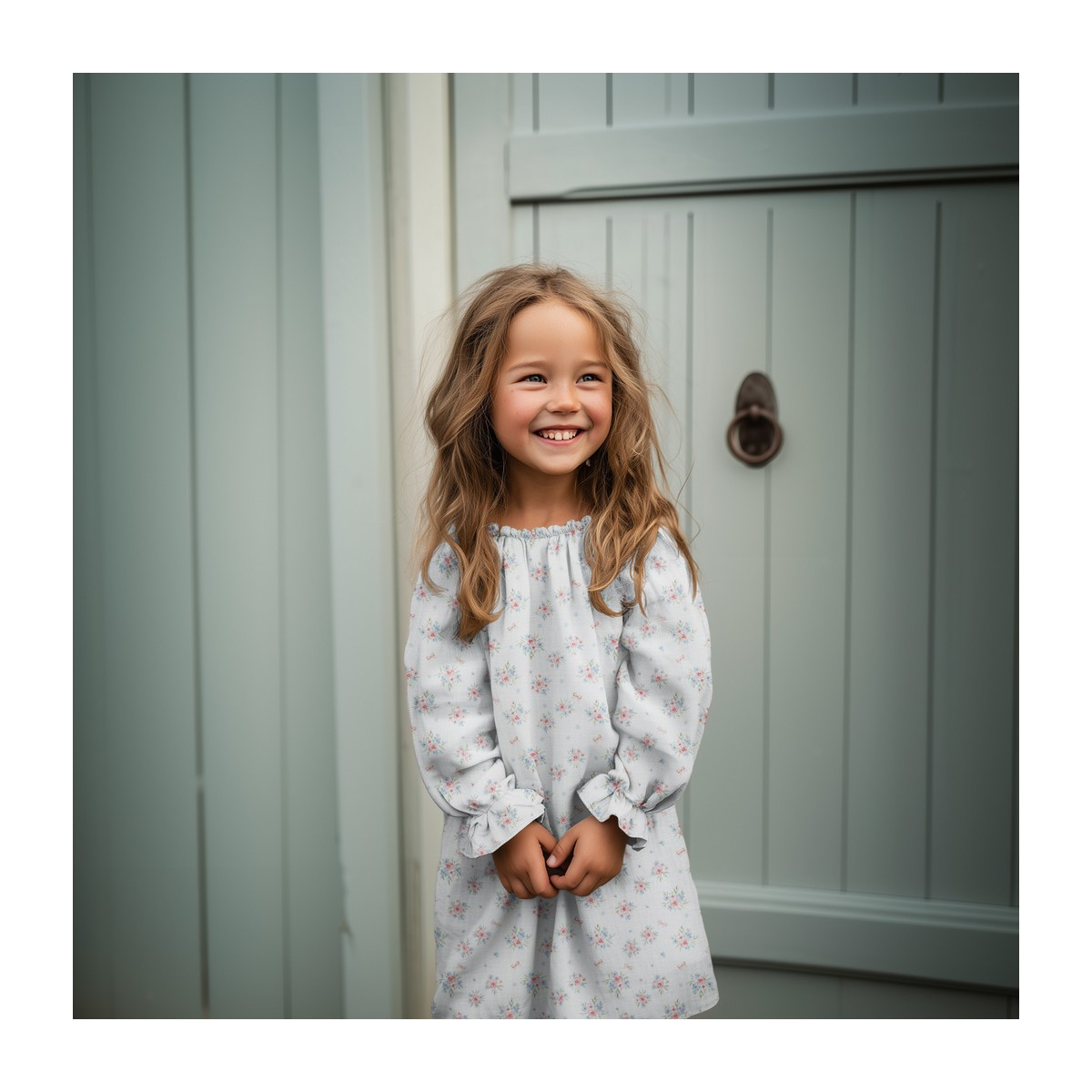 Tissu double gaze coton vendu mètre coupe Zoé coloris fleuri