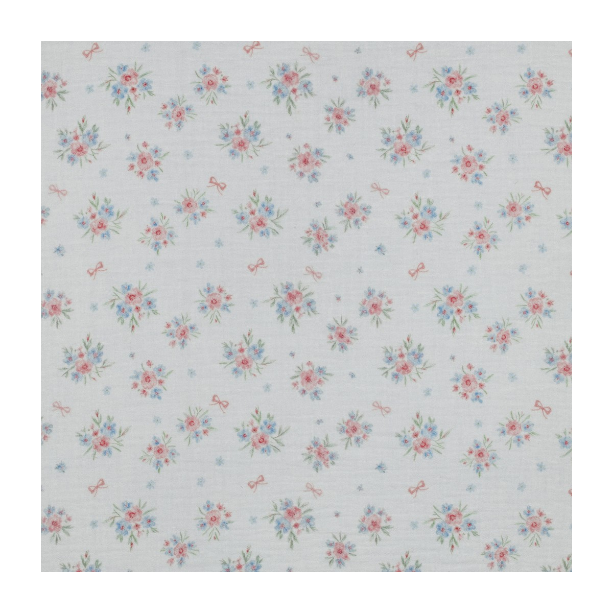 Tissu double gaze coton vendu mètre coupe Zoé coloris fleuri