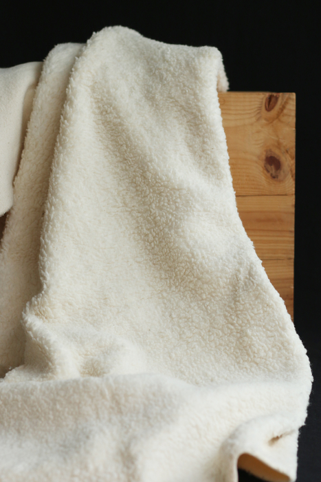 Billy - Fausse fourrure / Moumoute / Sherpa 100% coton BIO non blanchi écru