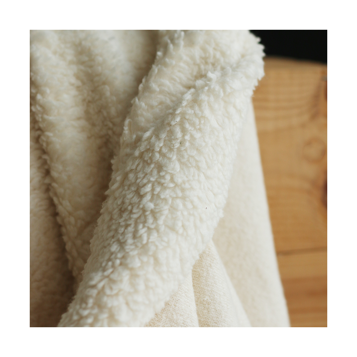 Billy - Fausse fourrure / Moumoute / Sherpa 100% coton BIO non blanchi écru