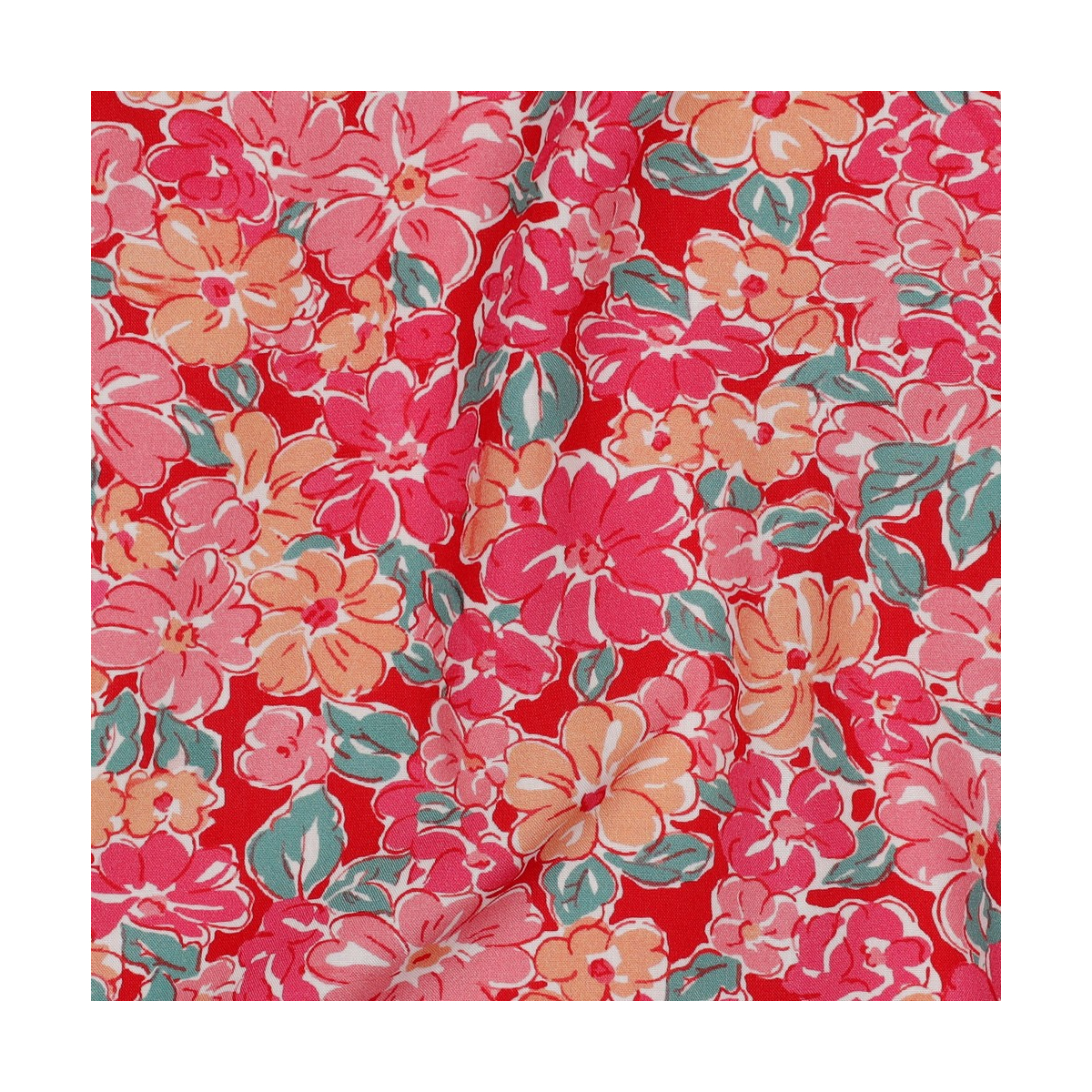 Evie - Viscose Ecovero imprimé fleuri fuschia