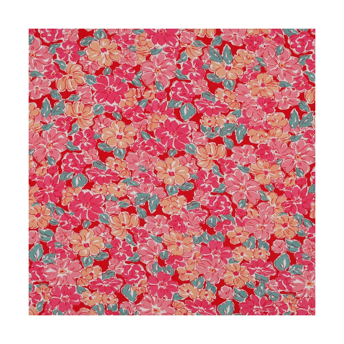 Evie - Viscose Ecovero imprimé fleuri fuschia