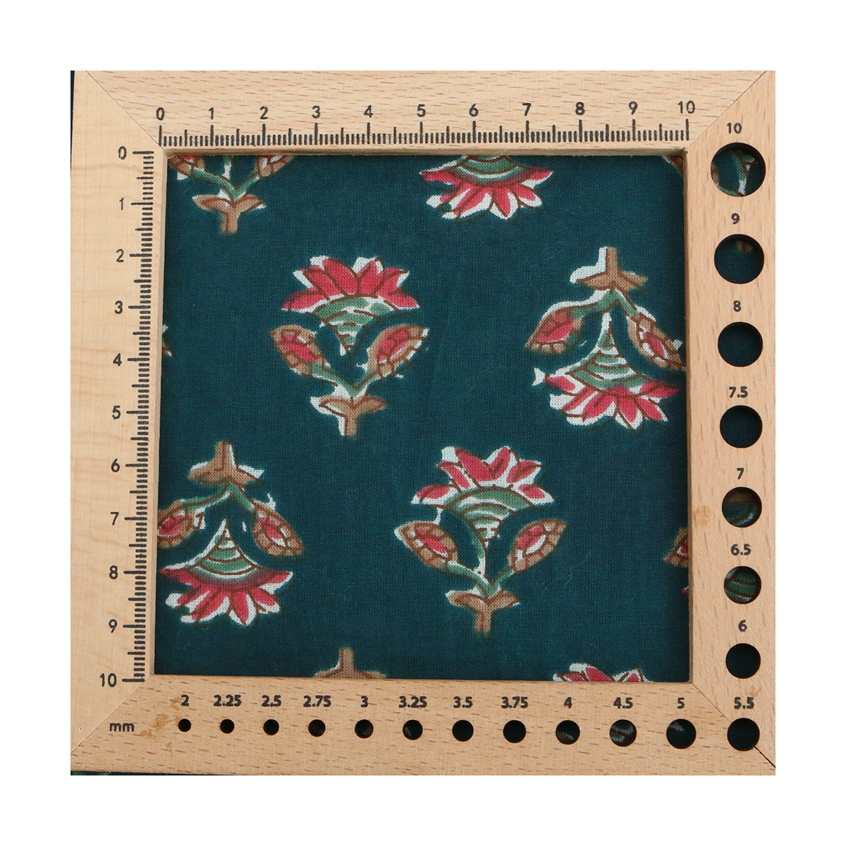 Tissu indien coton hand block traditionnel bleu canard