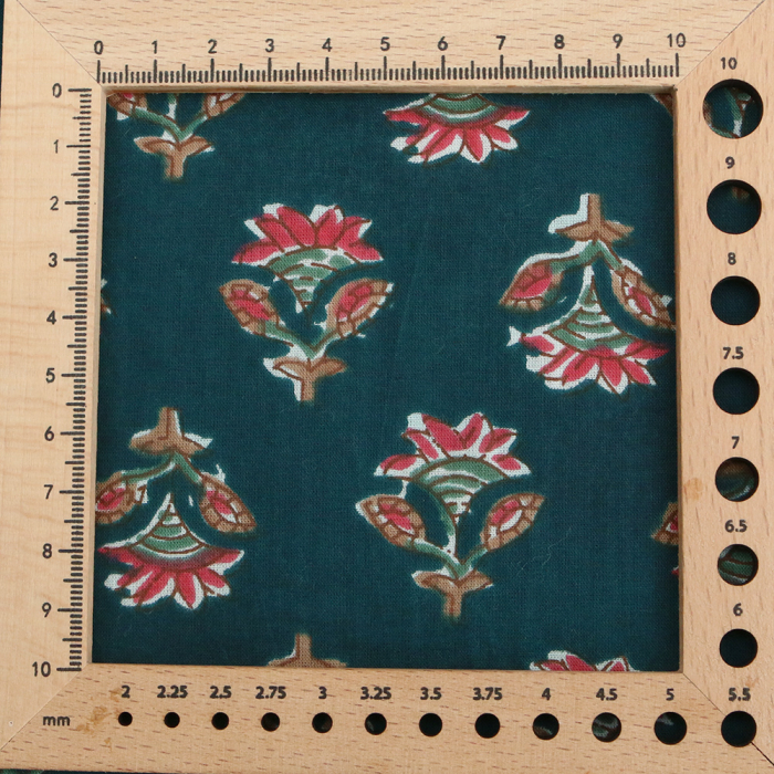 Tissu indien coton hand block traditionnel bleu canard