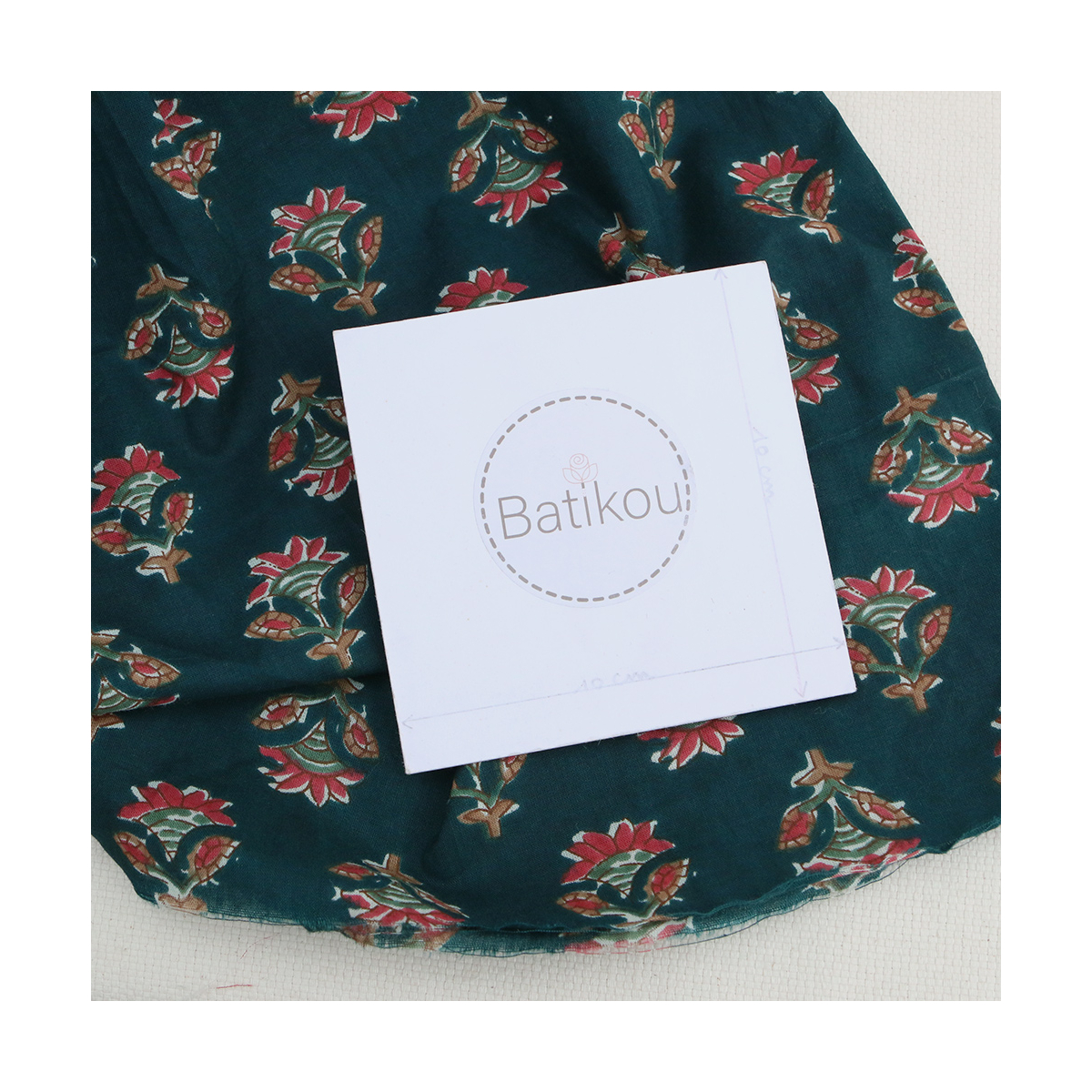 Tissu indien coton hand block traditionnel bleu canard