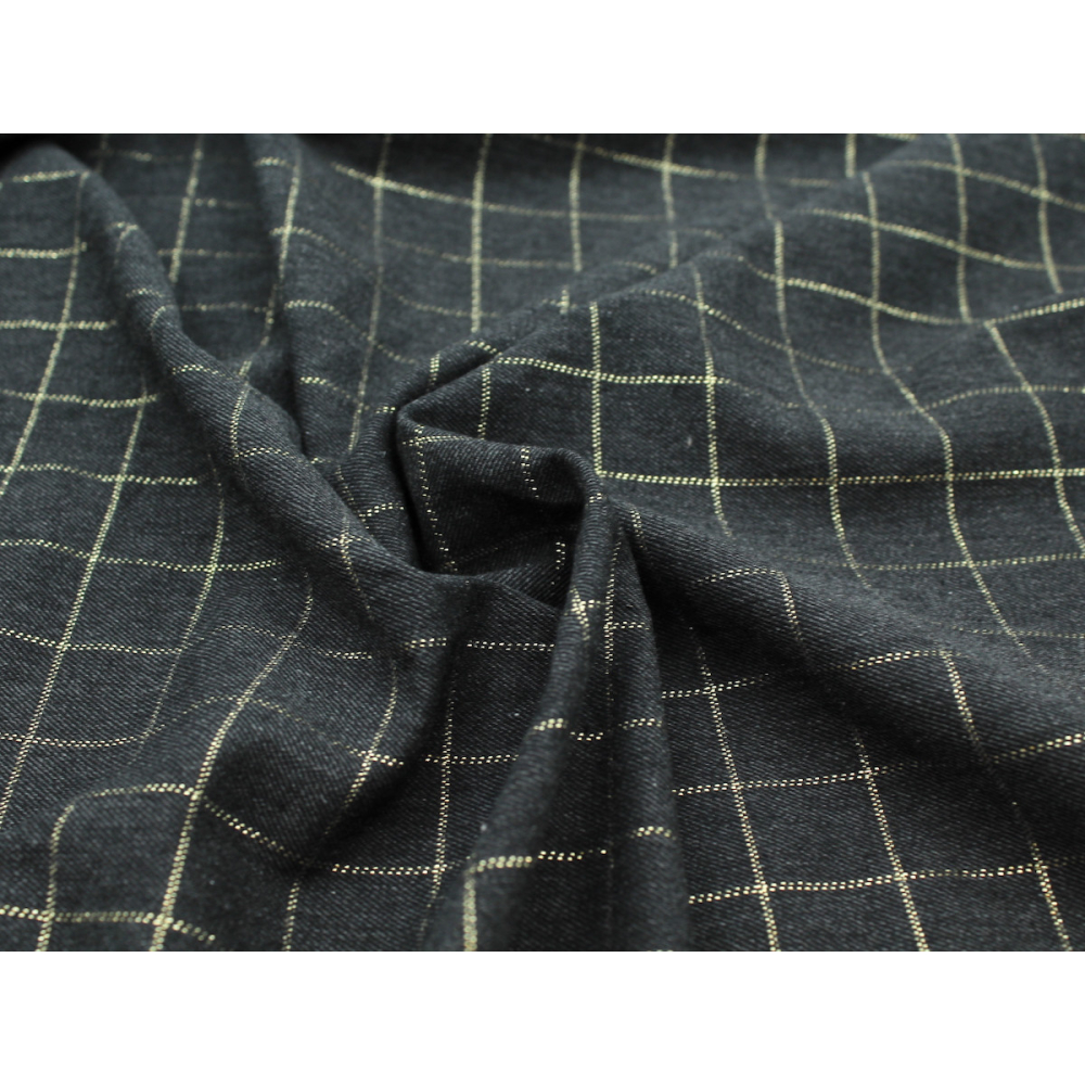 Tissu sergé de coton gratté organique imprimé tartan