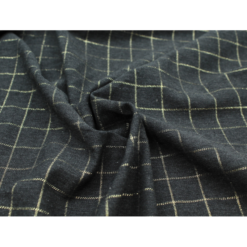 Tissu sergé de coton gratté organique imprimé tartan