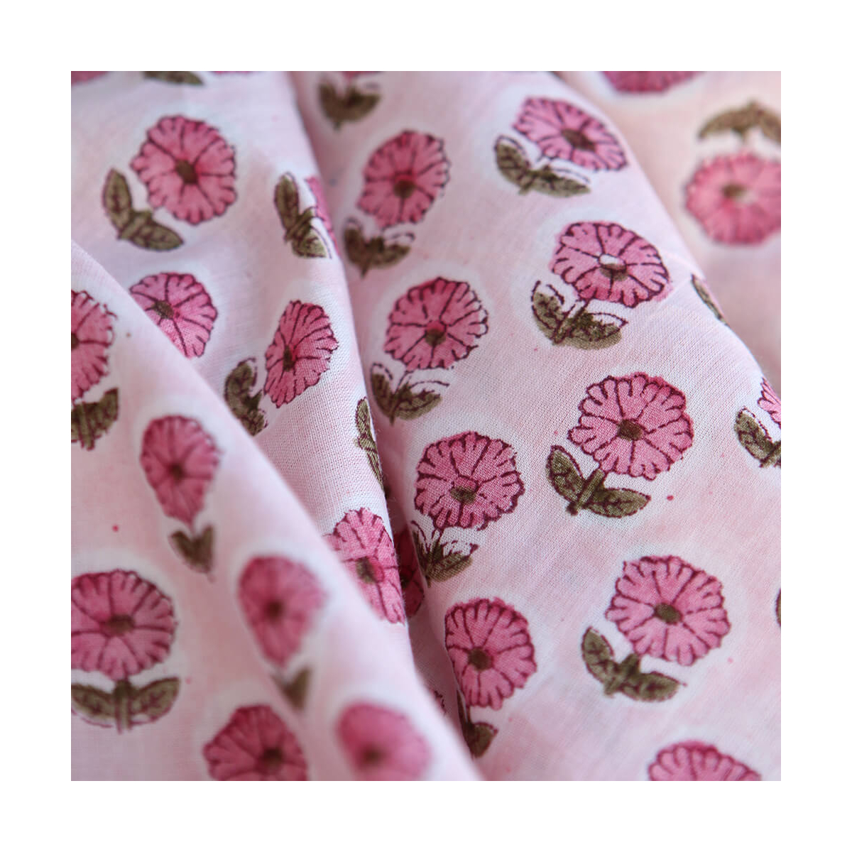 Keya B - Tissu indien en coton imprimé main Hand Block