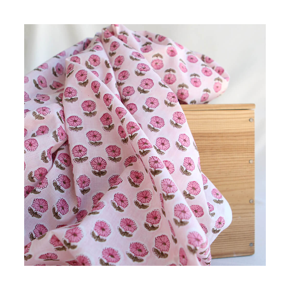 Keya B - Tissu indien en coton imprimé main Hand Block