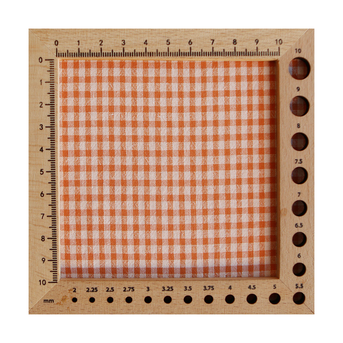 Seersucker / Coton gaufré mini vichy 3mm Carotte cake