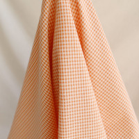 Seersucker / Coton gaufré mini vichy 3mm Carotte cake