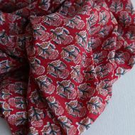 Chandra B - Tissu indien en coton imprimé main Hand Block Artisanal