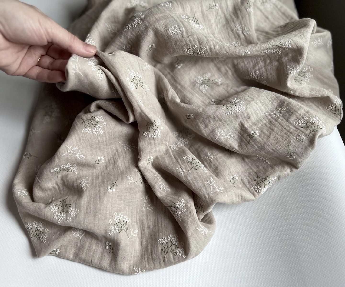 Camomille - Double gaze de coton BIO Pepper motif exclusif