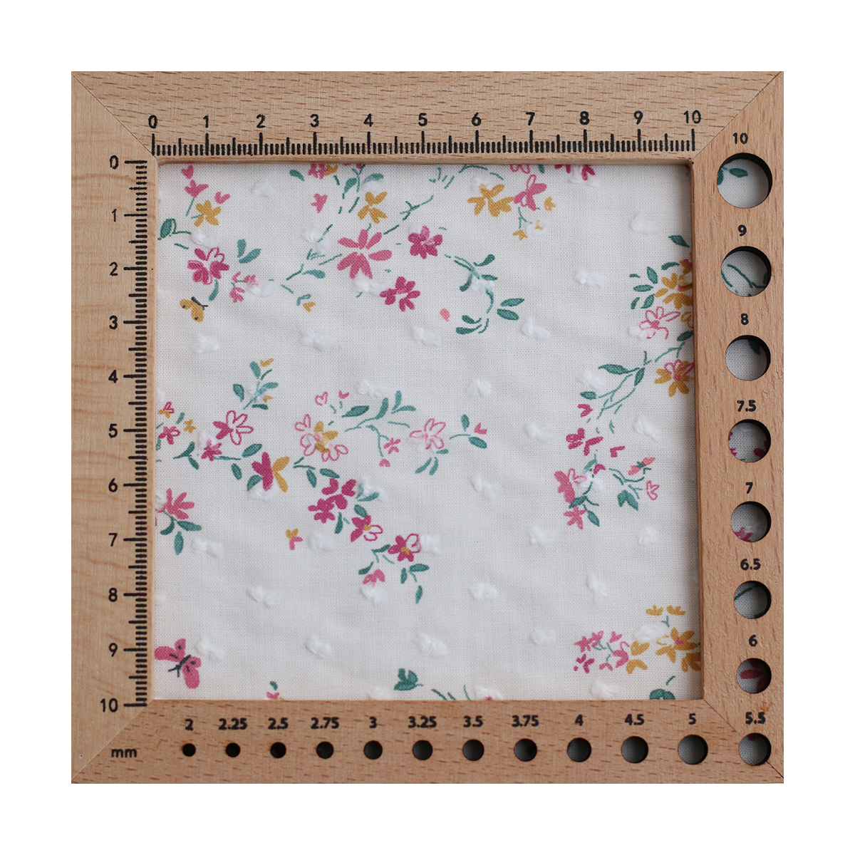 Coline - Plumetis de coton imprimé fleuri menthe et rose