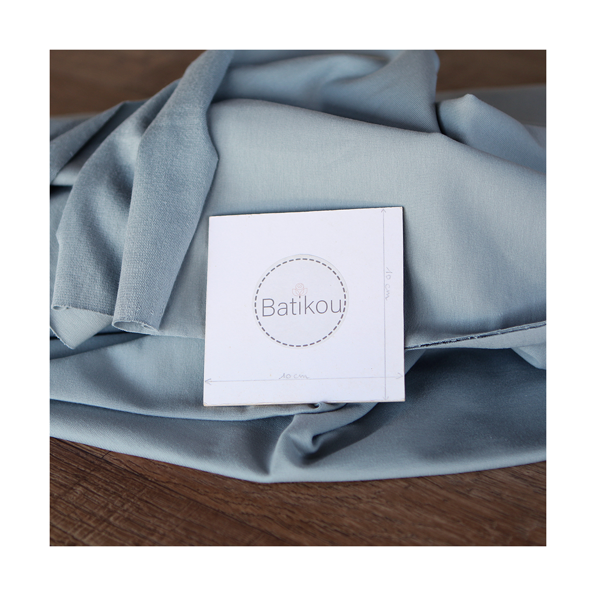 Tissu french terry sweat molleton mélange coton coloris bleu orage