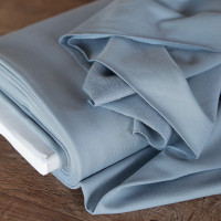 Tissu french terry sweat molleton mélange coton coloris bleu orage