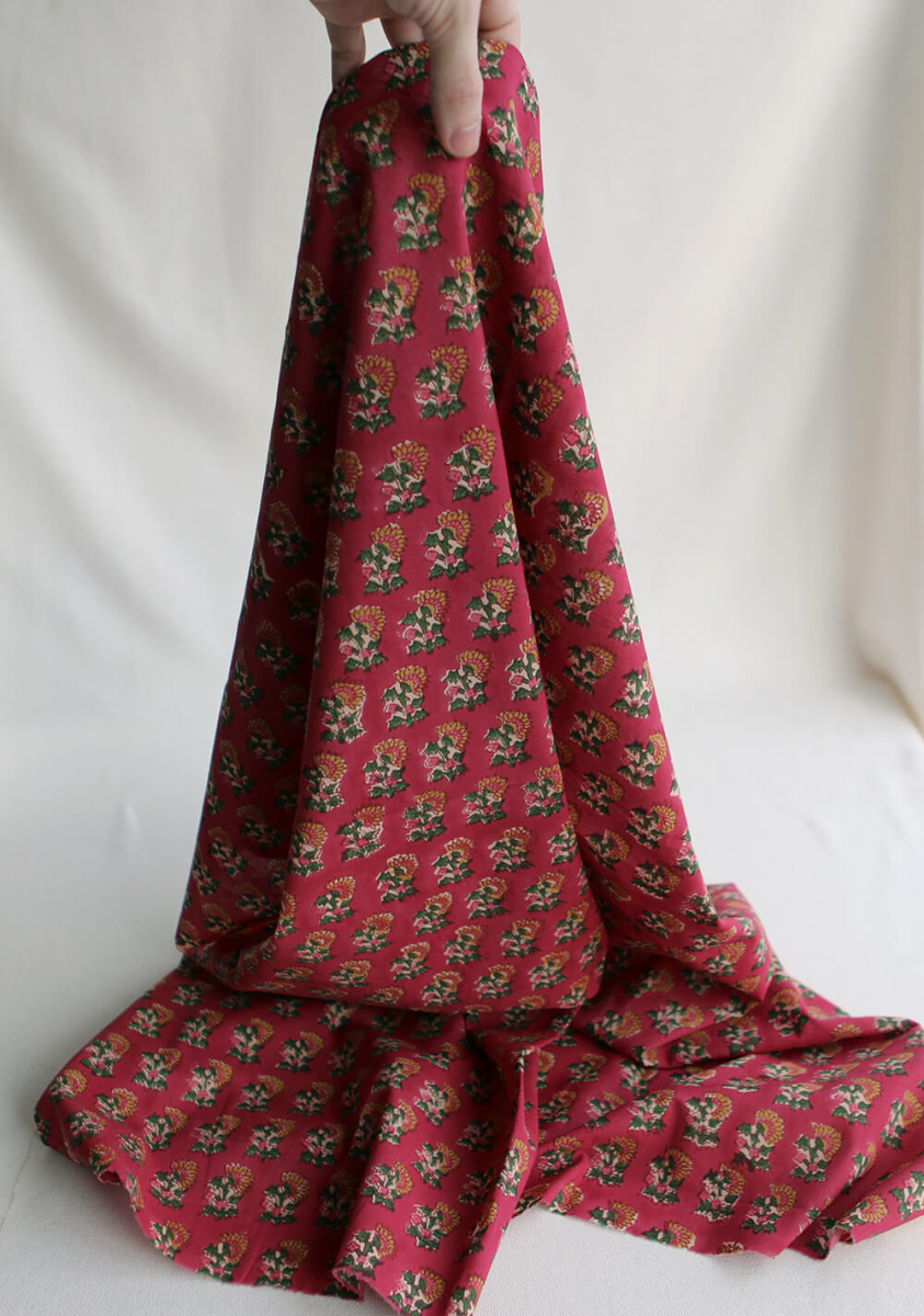 Sharmila B - Tissu indien en coton imprimé main Hand Block