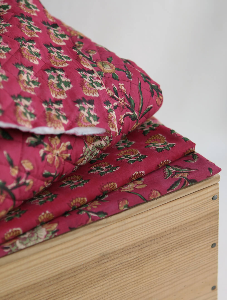 Sharmila B - Tissu indien en coton imprimé main Hand Block