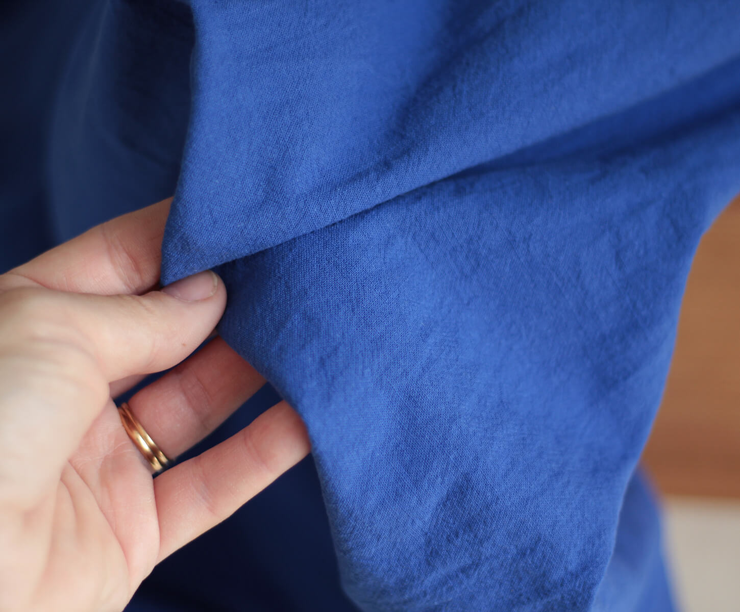 Coton lavé bio coloris bleu cobalt