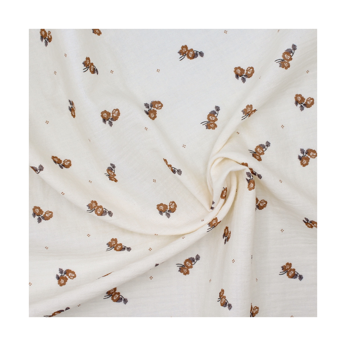 Hana - Double gaze de coton BIO écru motif exclusif