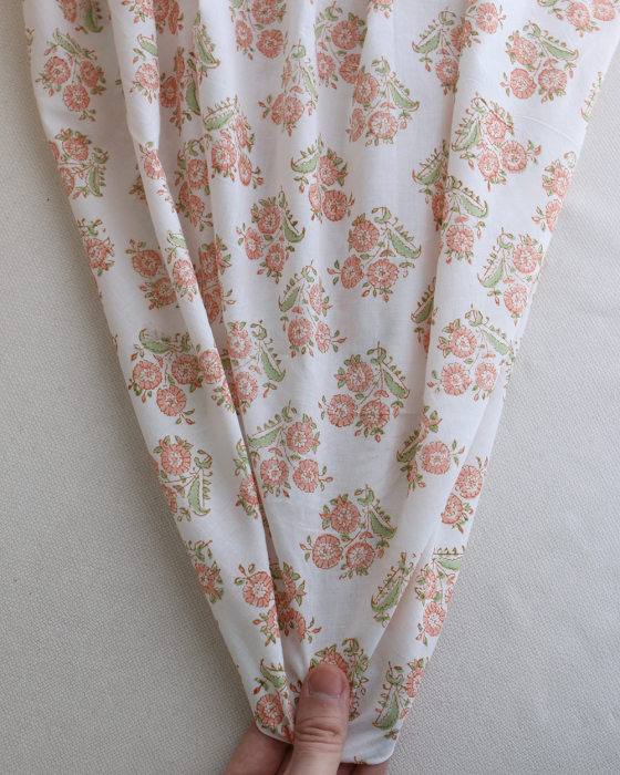 Anika - Tissu indien coton hand block traditionnel