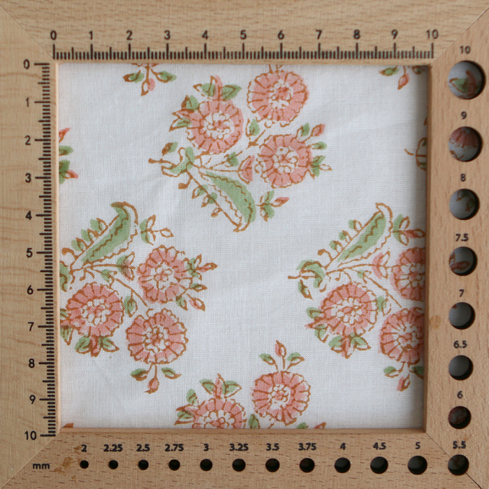 Anika - Tissu indien coton hand block traditionnel