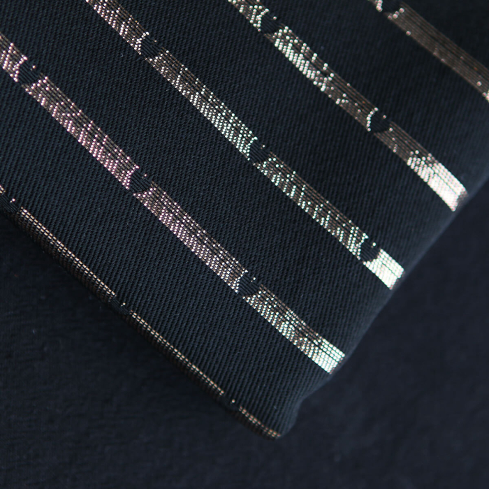 Reddia - Tissu Brocart jacquard bleu marine / doré made in France